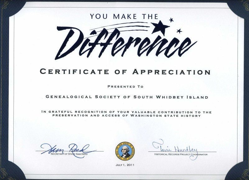 Certification Of Appreciation